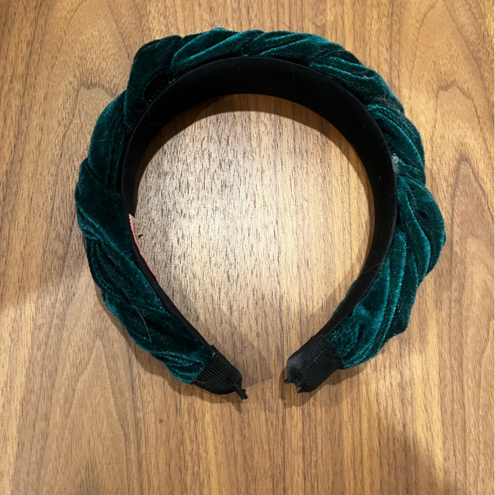 Mulberry and Grand Emerald Green Velvet Braided Headband